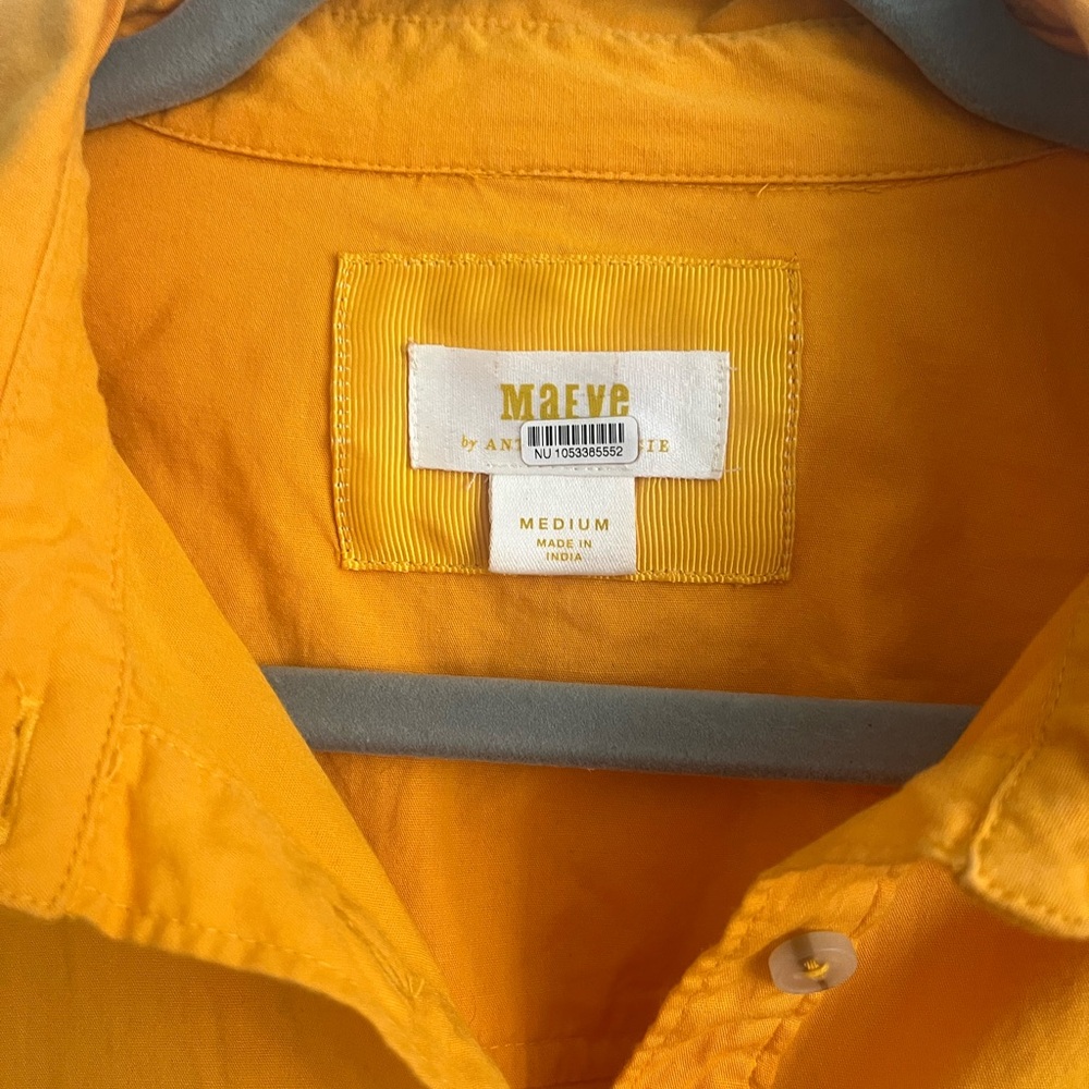 Maeve Yellow / Orange / Marigold Button-Up Shirt Dress - Picture 5 of 5